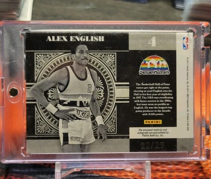 Alex English 2011 National Treasures Colossal Prime Relic Auto /25 - Image 2 of 2