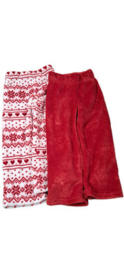 Lot of Pair FREE HAVEN Fleece Holiday Pajama/ Lounge Pants -Red & white Kids S/4