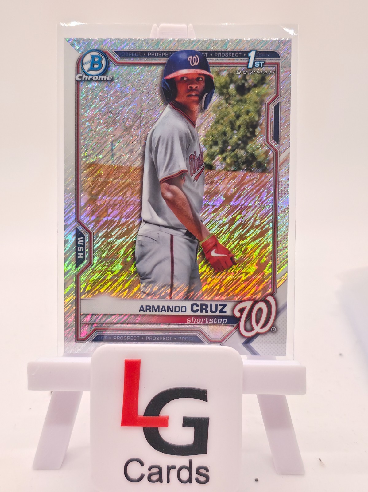 2021 1st Bowman Chrome ~ Armando Cruz ~ Shimmer Refractor ~ #BCP-247 ~ Nationals