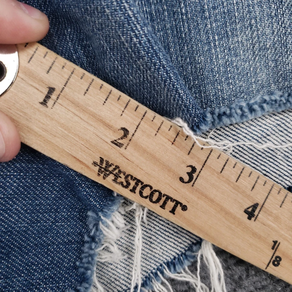 Pantalones Cortos 7 For All Mankind Mujer 28 Azul Botón Mosca Tachonado Corte Denim tiro Medio Foto 4 de 4