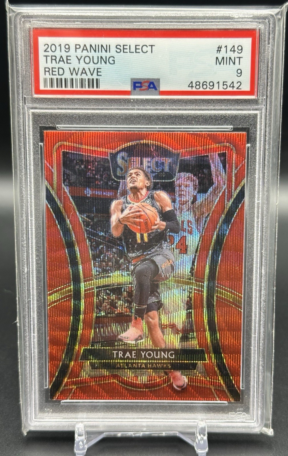 Trae Young 2019-2020 Panini Select Premier Level Red Wave #149 PSA 9 Hawks