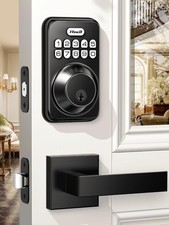 Matte Black Keyless Entry Electronic Keypad Deadbolt Lock with Lever Handles