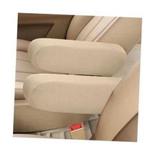 2 PCS Car Front Seat Armrest Covers, Elastic Fabric Stretch Auto Seat Beige