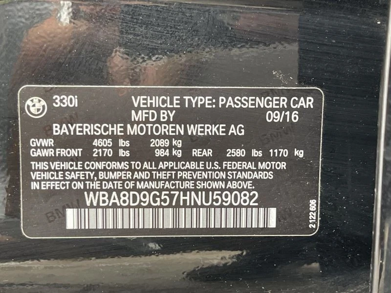 BMW 330i 2017-2019 pilar A derecho negro PC:668 73 k - tracción X- 57228 Foto 4 de 4