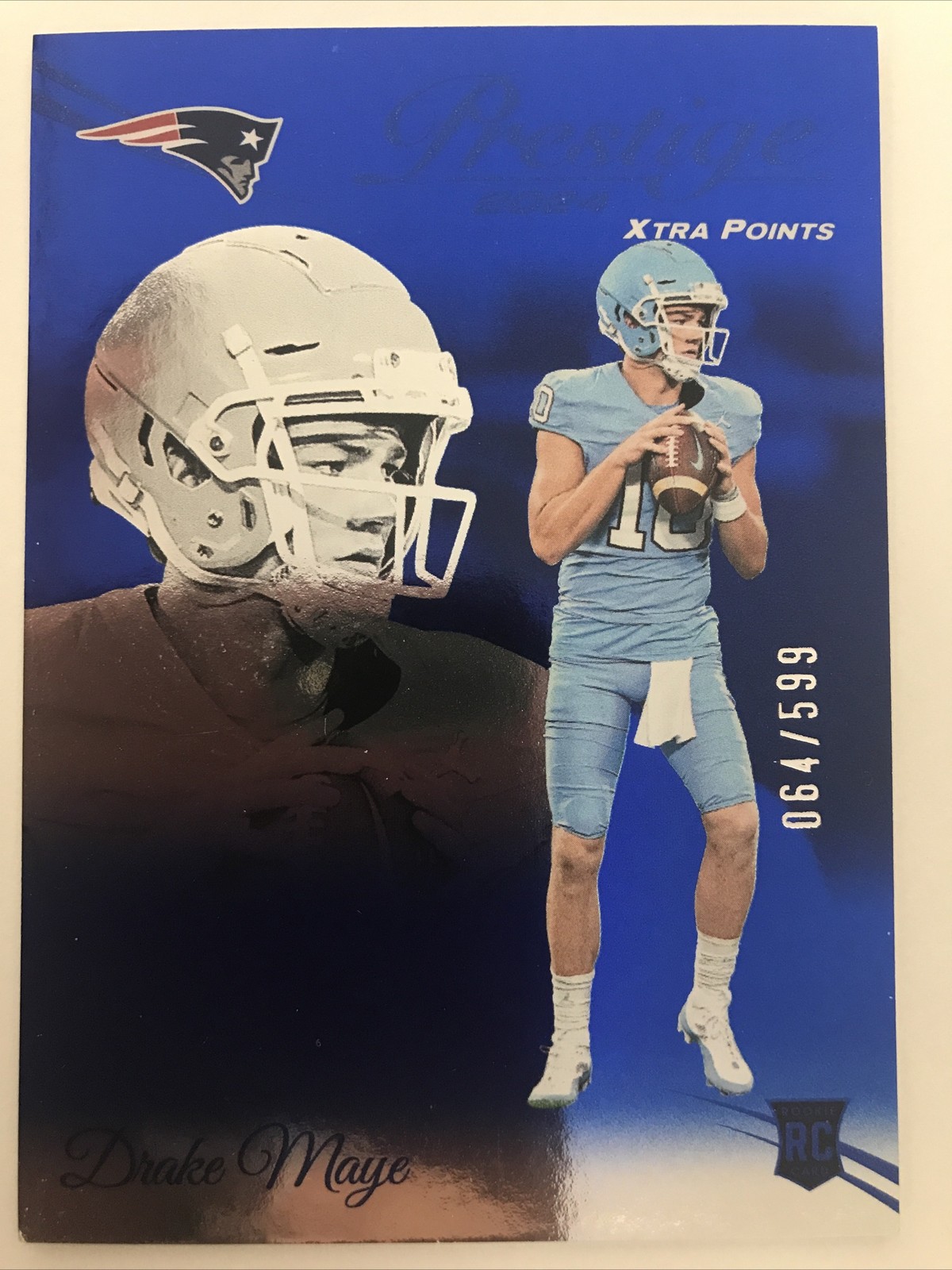 2024 Panini Prestige Xtra Points Rookies Drake Maye #304 Blue /599 RC - TCCCX