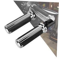 Aluminum Anti-Slip Motorcycle Handlebar Grips - Fits Harley Chrome