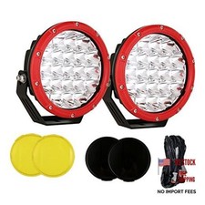 7 Inch Round Led Offroad Lights Red 2pcs 210w 32000lm Red Frame Offroad Lights