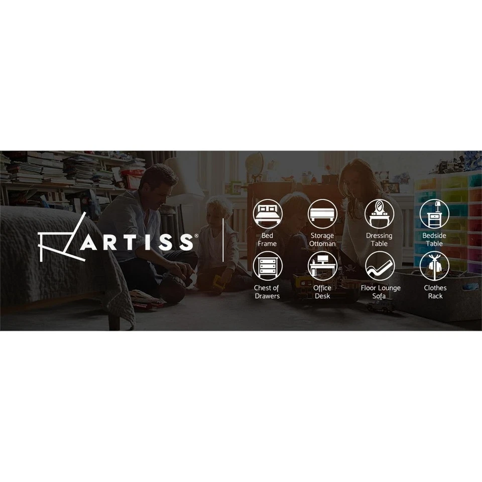 Artiss Storage Ottoman Blanket Box PU Leather Fabric Chest Toy Foot Stool LARGE - image 2 of 4