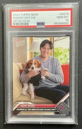 Shohei Ohtani 2023 Topps Now w/Puppy Dog - GOAT - #OS19 PSA 10 - INVEST!!