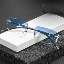 Rimless Anti Radiation Blue Light Sunglasses ...