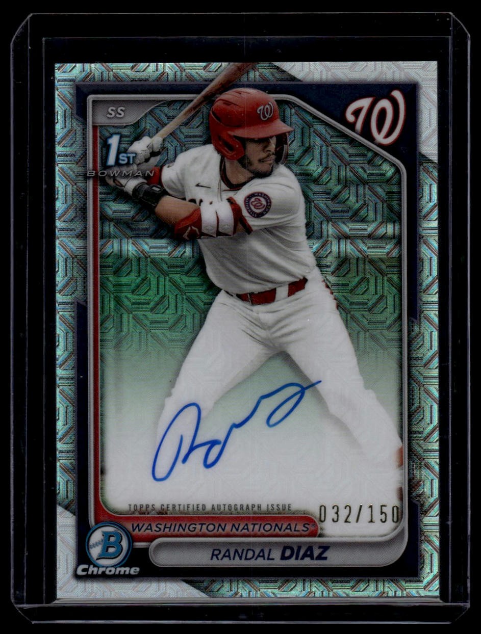 2024 Bowman Draft #CPA-RD Randal Diaz Chrome Prospect Auto HTA Choice Ref #/150