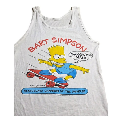 #ad #ad Vintage 1990 Bart Simpson Tank Top Men’s Medium Skateboard Graphic Single Stitch $22.00
