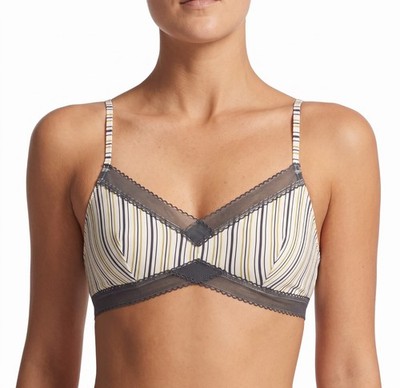 Elle Macpherson L Touch Triangle Bralette EMTSC1008 Gray Striped Size Large