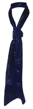 Small scarf with fashionable sequins for decoration Blue