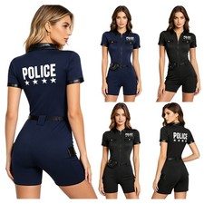 Women Jumpsuit Purse Leotard Short Sleeve Bodysuit Dress Up Clubwear Cosplay