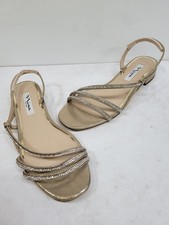 Nina New York Gold Rhinestone Slingback Sandals Womens Size 8M Evening Dress...