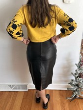 Vintage Siena studio Leather Skirt W/slit Size 10