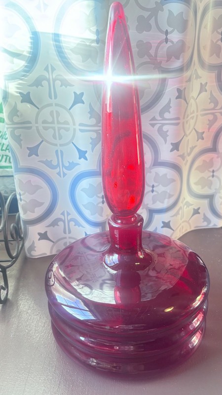 Blenko Regal Specialty Line 9-RE Ruby Red Decanter Historic Period Husted 1960