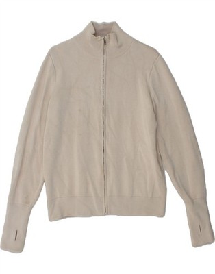 COS Damen Strickjacke Pullover UK 14 Medium Beige Viskose DX21