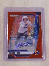 2024 Prizm Braden Fiske Rookie Card Auto Red Shimmer 10/35 #310. rookie card picture