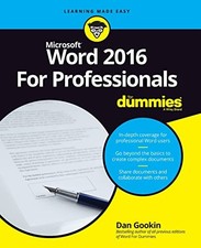 Word 2016 For Professionals For Dummies For Dummies Computers - paperbac...