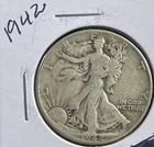 1942 50C Walking Liberty Half Dollar. 90% Silver. #1732