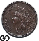 1879 Indian Head Cent Penny, Choice AU++ BN Better Date