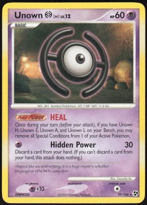 Unown [H] Great Encounters (GE) 29/106 Rare HP EN