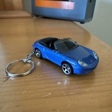 Porsche 911 Carrera Cabriolet Blue Diecast Keychain 1:64 Hot Wheels Matchbox