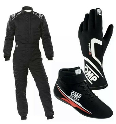 OMP Racing Suit Shoes Gloves Set with FREE Balaclava   Karting Gear Bundle