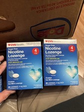 2 CVS Health Sugar Free Nicotine Coated Ice Mint 160 Lozenges 4mg EXP: 03/2026