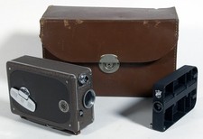 MOVIE CAMERA ART DECO W ADAPTER AND CASE