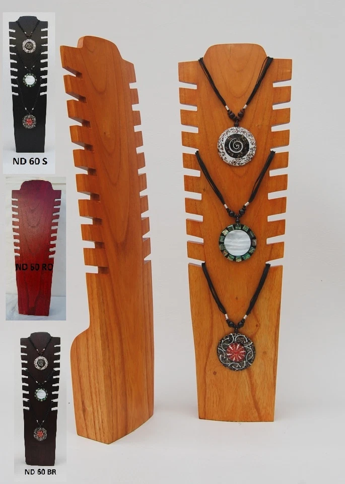 BUANA Kettenständer A-Qualität Holz 60cm, Display Ständer Kettendisplay Schmuckständer