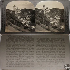Keystone Stereoview Carlstein Castle, Czechoslovakia 600/1200 Card Set #644 T1