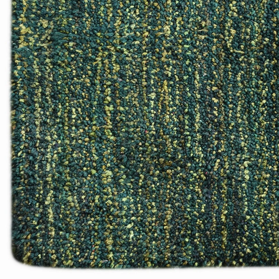 Alfombra de mezcla de seda con telar anudado a mano oro verde macizo BBH Homes BBLSM111 Foto 3 de 4