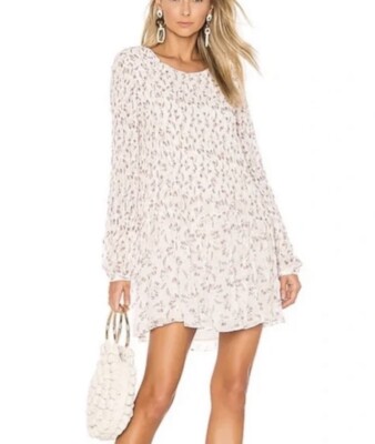 frame smocked shirt dress FRAME, NWOT $574, Long Sleeve Floral Smocked Pastel Silk Shirt Dress, Sz L