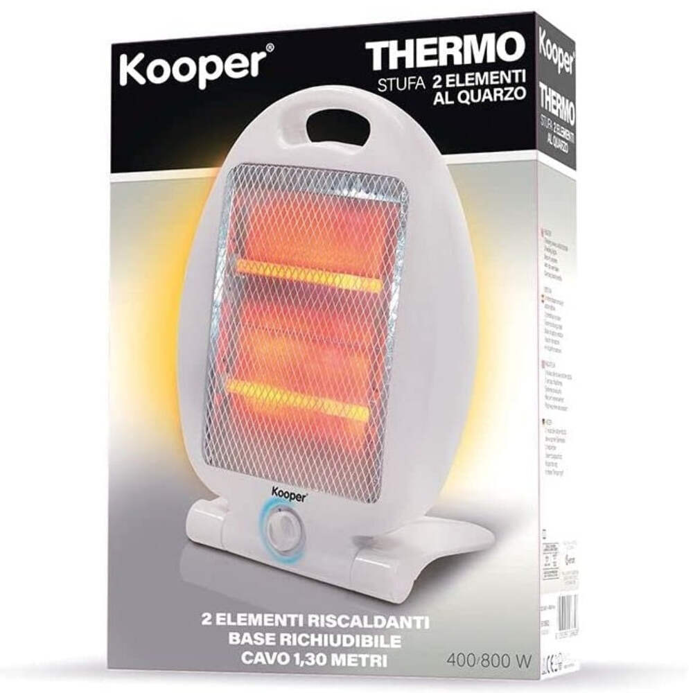 Stufa elettrica al quarzo Zephir HZQ850C 2 elementi 400 / 800 W grigia | BricoCasa Deodato