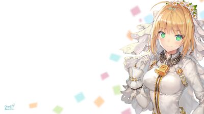 Anime blonde gloves white fate series bodysuit saber Playmat Gaming Mat