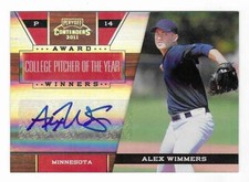 Alex Wimmers 2011 PLAYOFF CONTENDERS MLB ROOKIE AUTOGRAPH CARD Twins SP RC AUTO