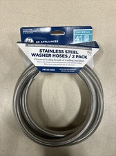 GE PM14X10005 Universal 4ft Stainless Steel Washer Hoses 2-PACK