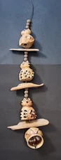 RARE HAZEL OLSEN STUDIO POTTERY EARTHENWARE CAT DRIFTWOOD WIND CHIME 46” L