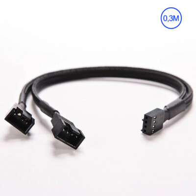 Lüfter Verteiler Splitter 1x Buchse 2x Stecker Y Kabel 4 PIN Adapter 30CM