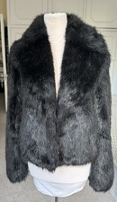 Patrizia Pepe Black Faux Fur Jacket Size It40