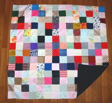 QUILT WILD colors Older Classic appr 45x44 Unusual Hand Made Colorful Vintage NS