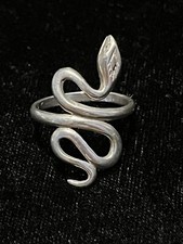Sterling Snake Ring Silver Size 7.5 Coiled Slithering Serpent