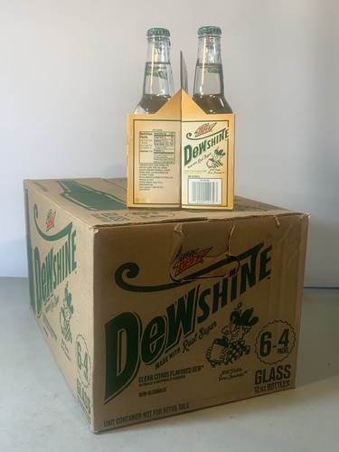 RARE CASE MOUNTAIN DEW DEWSHINE 6-4 PACKSs 12oz GLASS BOTTLES UNOPENED (4F) - Picture 5 of 18
