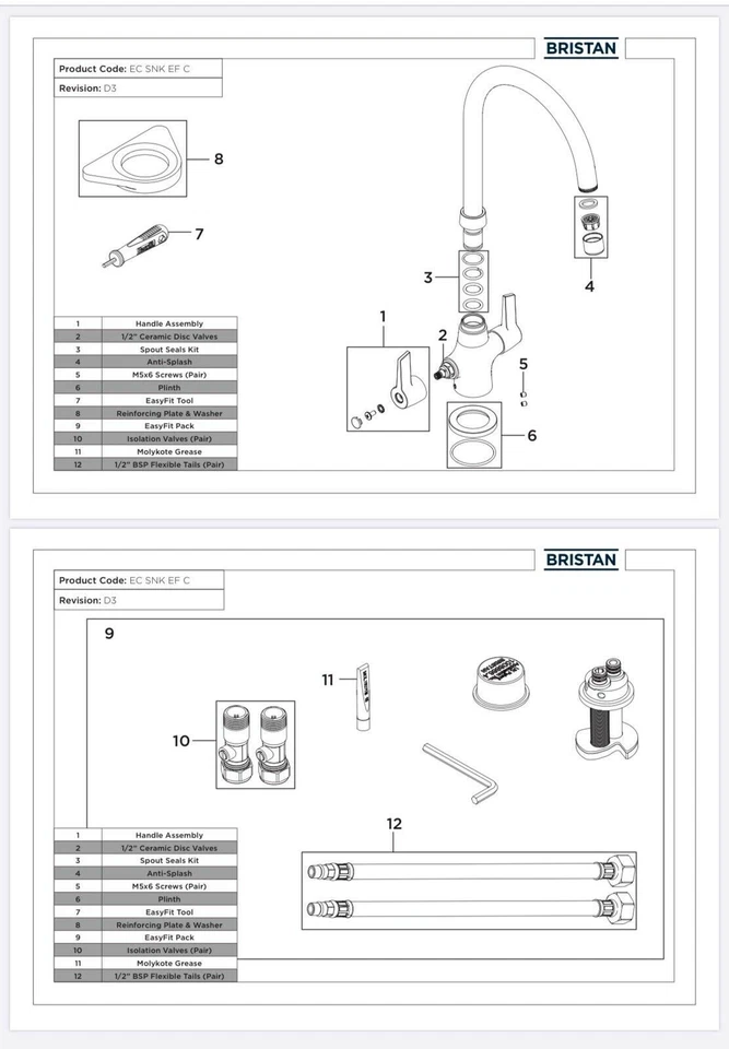 Bristan Echo Easy Fit Monobloc Sink Mixer Tap Chrome EC SNK EF C - Image 4 of 4