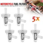 Clear Inline Fuel Filter 90 Degree Right Angle For Motorcycle 1/4" 5/16" 6mm 7mm