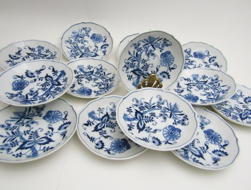 AZUL DANUBIO Reg EE. UU. Pat Off Cinta Platillo Flor de Cebolla De Colección c1951-1976 - Imagen 4 de 4