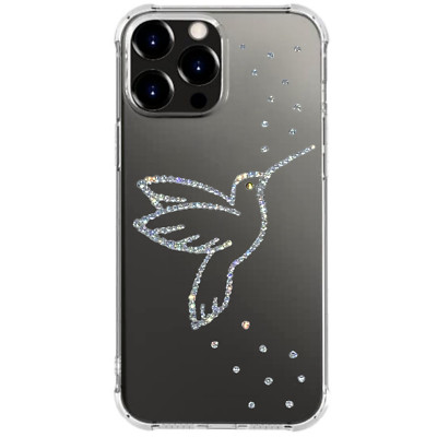 Handmade Bling Hummingbird Case made with Clear Swarovski Crystals
